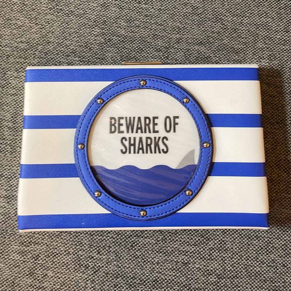 NWOT Kate Spade New York brand “Beware of Sharks” clutch
